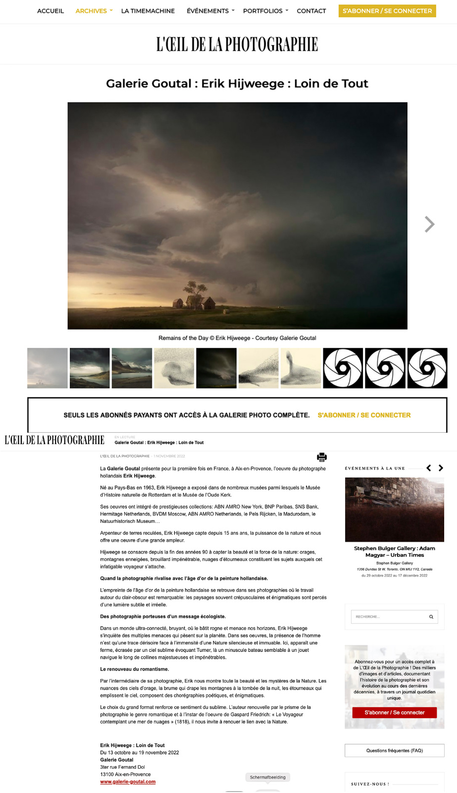 L oeil de la photographie